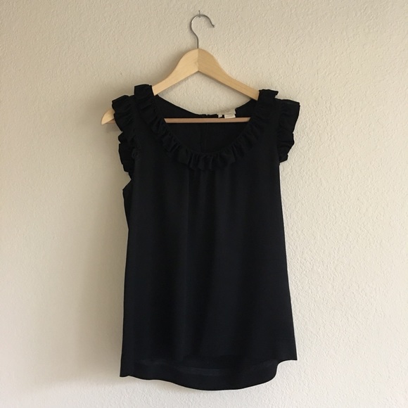 kate spade Tops - Kate Spade Black silk ruffled blouse